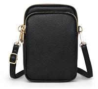 JANKS Piccola borsa a tracolla da donna, mini borsa per cellulare, borsa da viaggio, portafoglio, borse con tracolla regolabile, 05 nero., Small