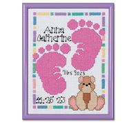 Janlynn Baby Footprints annuncio nascita kit punto croce