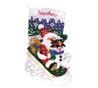 Janlynn Kit di Toppe Natalizie in Feltro, Lunghezza 41,9 cm, Misto Cotone, Bianco, 16.5"L x 10.25" W
