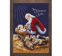 Janlynn Kneeling Santa Kit per Punto Croce, Motivo: Babbo Natale, Cotone, Multicolore