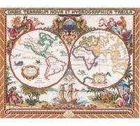 Janlynn Platinum Collection Olde World Map Counted Cross Stitch Kit-18"X15" 14 Count