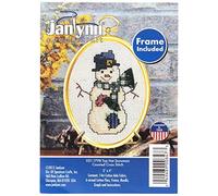 Janlynn-Pupazzo di Neve con Cappello, in Misto Cotone-Kit Punto Croce, 7,62 cm (3")-inch x 4 cm, 14 Count.