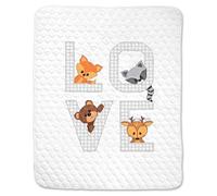 Janlynn Stamped Quilt Cross Stitch Kit 34"X43"-Woodland Love - Stitched In Floss