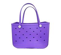 Janmobrian Borsa Mare, Borsa Mare Donna Borsa da Spiaggia XL in Gomma Eva Impermeabile, da Viaggio, da Picnic, Extra Large, da Donna, Borsa da Spiaggia in Gelatina(Purple,XL(48x24x36cm))