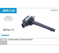 JANMOR Bobina Accensione Modulo per Nissan Qashqai + 2 I 1.6 Note Tiida