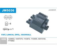 JANMOR Bobina Accensione per Opel Astra G Cc 1.6 1.2i 1.4i 1.4 Si 1.6i 16V