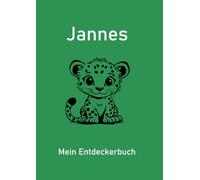Jannes - Mein Entdeckerbuch: DIN A4 Mal- und Erinnerungsbuch mit 200 blanko Seiten und süßem Leoparden-Cover - ideal für kreative Grundschulkinder.