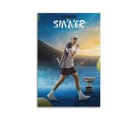 Jannik Sinner - Poster decorativo da parete su tela, per soggiorno e camera da letto, 30 x 45 cm