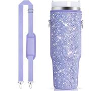 Jannity Bling - Borsa portabottiglie per Stanley Quencher H2.0 e Adventure 1,18 l, in neoprene, con manico regolabile, per escursionismo, palestra, viaggi all'aperto (viola), 100941