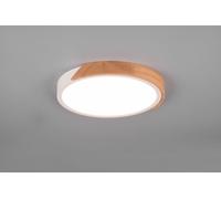 Plafoniera JANO LED rotonda e legno naturale con regolazione intensità D.31,5cm bordo bianco R67201131