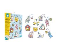 Janod Scatola da 10 Decorazioni in plastica termoretraibile-Tema Cani e Gatti-Les Ateliers du Calme-Fai da Te-Kit per Il Tempo Libero Creativo dei Bambini-Destrezza e concentrazione-da 6 Anni, J09163