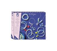 Janod - 11 Gioielli fosforescenti da Creare - 8 Braccialetti + 2 Anelli + 1 Collana + 500 Perline - Brillano al Buio - Kit Creativo per Bambini - dai 6 Anni in su