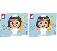 Janod - 12 gessetti Colorati Jumbo per Bambini, dai 12 Mesi - Matite Grandi e di Forma Triangolare per Una Facile Presa - Ideali per i Primi Disegni - J07401 (Confezione da 2)