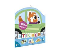 Janod-Janod-200 Gommettes-Stickers Autocollanti-Tema Véhicules-dai 3 Anni in su-Tempo Libero Creativo per Bambini-Motricità fine e concentrazione-J09196, 200 Adesivi, J09196