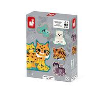 Janod - 5 Puzzle Evolutivi Animali da 2-6 Pezzi - Gioco Educativo Prima Infanzia Osservazione e Coordinamento - Fabbricato in Francia - Collaborazione WWF - Certificato FSC - Da 2 Anni in Su, J08625