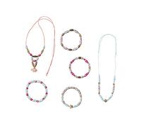 Janod - Set 6 Gioielli di Perline di Carta Fai-Da-Te - 2 Collane e 4 Braccialetti - Les Ateliers Bijoux - Attività Creativa per Bambini - Abilità Manuali e Concentrazione - Dai 7 Anni, J07934