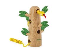 Janod - Albero da Allacciare Tropik - Giocattolo Multisensoriale in Legno - Giocattolo Educativo Abilità Fino-Motore Concentrazione - Certificato FSC - Vernice ad acqua - Dai 18 Mesi, J08265