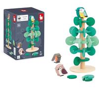 Janod Janod-J08646, Uccelli-apprendimento precoce Albero da Assemblare 30 cm-37 Pezzi + 3 Uccellini-Gioco Multisensoriale-in Legno FSC-Collaborazione con WWF-dai 3 Anni, J08646, Colore Verde, Piccolo