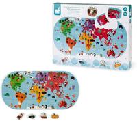 JANOD Bagno Explorers Mondo Mappa Puzzle IN The Vasca 28 Pezzi - Toy 47 X 24 CM