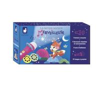 Janod - Bellissima Lampada con Suono - narratrice per Bambini - Lampada per Bambini con storie a Tema Sogni - Scatola di storie per Bambini dai 3 Anni in su