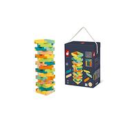 Janod - Botte da Costruzione in Legno da 60 Pezzi - Gioco di Costruzione - Motricità Fine e Concentrazione - Legno di Faggio Certificato FSC - Vernici Acqua - Da 4 Anni in Su, J08300