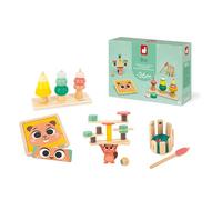 Janod - Box Giochi Neonato - dai 36 Mesi - Giocattoli Multisensoriali con Puzzle e attività Manuali per Bambini - Giocattoli di attività e Sviluppo Psicomotorio - dai 3 Anni - J04066