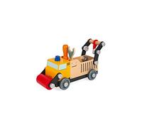 Janod - Brico'Kids Camion Cantiere in Legno - Giocattolo da Costruzione - Sviluppo della Motricità Fine e dell'Immaginazione - Certificato FSC - A Partire da 3 Anni, J06470
