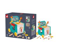 Janod - Carrellino degli Attrezzi Robot Brico'Kids con Accessori