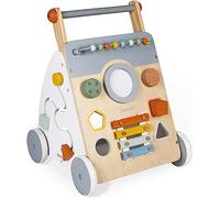 Janod - Carrello Multi Attività Sweet Cocoon - Carrello Primi Passi in Legno a Spinta - 9 Attività - Ruote Silenziose, Vernice Ad Acqua - Giocattolo per Bambini Evolutivo da 12 Mesi, J04410
