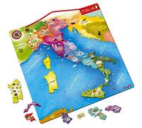 Janod - Cartina Dell’Italia Magnetica - Puzzle Bambino in Legno - 20 Pezzi Magnetici - Gioco Educativo Geografico -Scoprire E Memorizzare - Versione Italiana - Da 7 Anni in Su, J05488