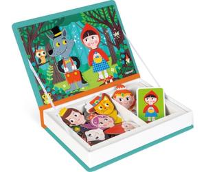 Janod - Cartone Magneti'Book Tales - Gioco Educativo Magnetico 40 Pezzi - Sviluppo della Motricità Fine e dell'Immaginazione - Da 3 Anni, J02588, Rettangolare, Multicolore (Giallo/Rosso)