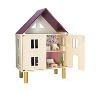 Janod - Casa delle Bambole in Legno Twist - 11 Accessori in Legno - Mobile Bambole - Porte Magnetiche - Giocattolo in Legno FSC - Dai 3 Anni, J06617