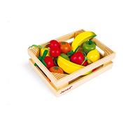 Janod - Cassetta 12 Frutti (Legno), Set per Tè Delle Bambole, Set per Cucina, Accessori per Mercato, Giocattolo Di Imitazione - Da 3 Anni in su, J05610