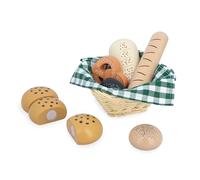 Janod Cestino per panetteria in Legno, Cestino per Pasticceria, 6 Accessori realistici per Il Tavolo da Pranzo, Complemento Ottime per la Cucina del Bambino, Sviluppo dell'immaginazione da 3 Anni