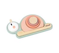 Janod - Chiocciola Impilabile Multisensoriale Sweet Cocoon - 6 Pezzi in Legno FSC da Impilare - 4 Blocchi Sensoriali - Gioco Multisensoriale - Abilità Fino-Motorie e Tatto - Dai 12 Mesi, J04052