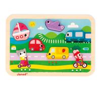 Janod Chunky Puzzle Vehicles attività giocattolo a incastro 18m+ 7 pz