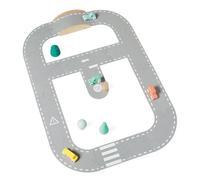 Janod Veicoli Bolid Legno FSC-Giocattolo Prima Infanzia-Circuito in Feltro + 4 Vetture + 5 Accessori-dai 2 Anni, J04631, Multicolore