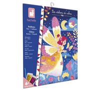Janod - Cofanetto Paillettes Fées - 3 Quadri da Decorare con Paillettes - Kit Creativo per Bambini - Apprendimento della motricità fine e della creatività - dai 5 Anni