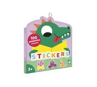 Janod Confezione da 100 Adesivi tascabili 5x5cm-Tema 3 Anni in su-Svago Creativo per Bambini-Abilità motorie Fini e concentrazione-J09189, Dinos, J09189