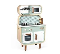 Janod - Cucina Bifacciale Cooker Reverso - Mini Cucina in Legno per Bambini a 2 Lati - Cucina Giocattolo Luminosa e Sonora - con 7 Accessori - Da 3 a 8 Anni, J06594