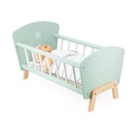 Janod - Culla Zen in Legno FSC - Giocattolo di Imitazione - Culla per Bambole con Cuscino e Copertina - Accessorio per Bambole - Dai 3 Anni, J05902