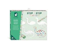 Janod - Disegno passo dopo passo - Imparare a disegnare - 20 dinosauri - Kit da disegno per bambini - Imparare a disegnare e concentrarsi - Da 6 anni - J09154