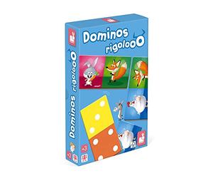 Janod - Dominos Rigolooo - Gioco di memoria e associazione - 2 livelli - da 2 a 4 giocatori - Da 3 anni - J02737