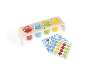 Janod - Essentiel - Ordinamento Colori - Gioco Educativo in Legno per La Prima Infanzia - Apprendimento dei Colore e della Motricità Fine - Pittura Ad Acqua - A Partire dai 2 Anni in su, J05066