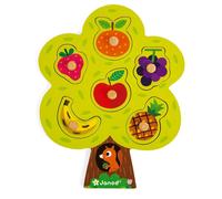 Janod - Fruit Tree Puzzle - 6 Pieces + 1 Board - Wooden Early Learning Toy - Edu
