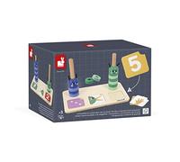 Janod - Gamma Pedagogia - Comporre e Confrontare Numeri - 23 Accessori in Legno FSC + 33 Carte - Gioco Educativo per Bambini - Dai 36 Mesi, J05085