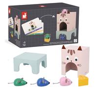 Janod - Gamma Pedagogia - Orientarsi nello Spazio Gatto e Topi - 6 Accessori in Legno + 12 Carte - Gioco Educativo per Bambini - Dai 36 Mesi, J05078