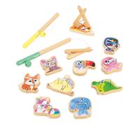 Janod Gioco di pesca con la pinza Applepop – 2 pinze, 10 animali, custodia, legno FSC - dai 3 anni