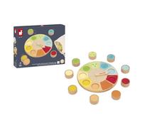 Janod - Gioco Memo Touch in Legno - Gioco di Memoria: Trovare Le Texture Indicate alla cieca - Sviluppa Il Senso del Tatto e la coordinazione Occhio-Mano - dai 2 Anni