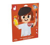 Janod Grembiule pittura bambini J07404 – 18 mesi 82-110cm maniche lunghe impermeabile multicolore